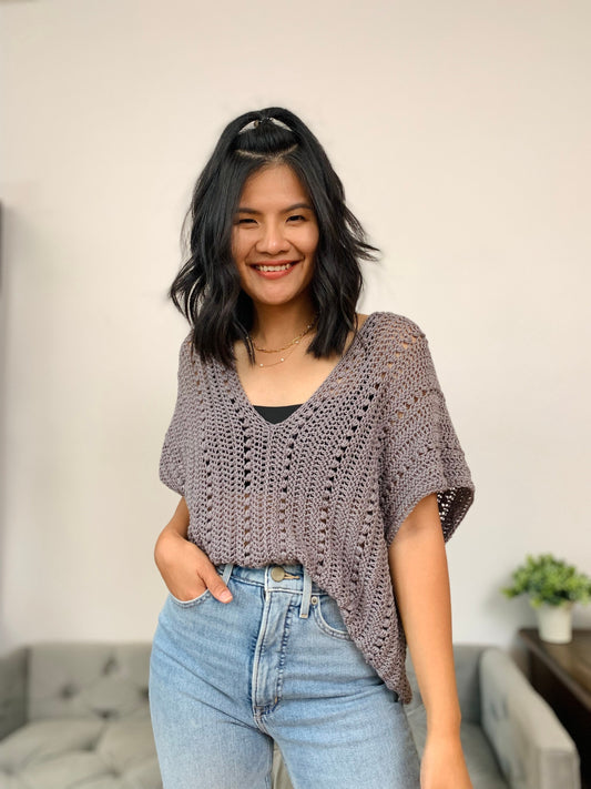 Beginner-Friendly Crochet Top Pattern | Easy Two-Panel Summer Tee – XS to XXL | PDF with Video Tutorial