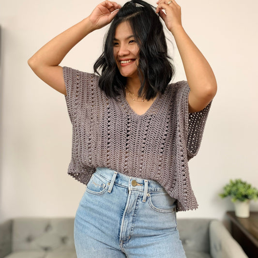 Beginner-Friendly Crochet Top Pattern | Easy Two-Panel Summer Tee – XS to XXL | PDF with Video Tutorial