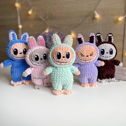 Labubu-Inspired Creepy Cute Bunny – Intermediate Crochet Pattern (PDF Download)